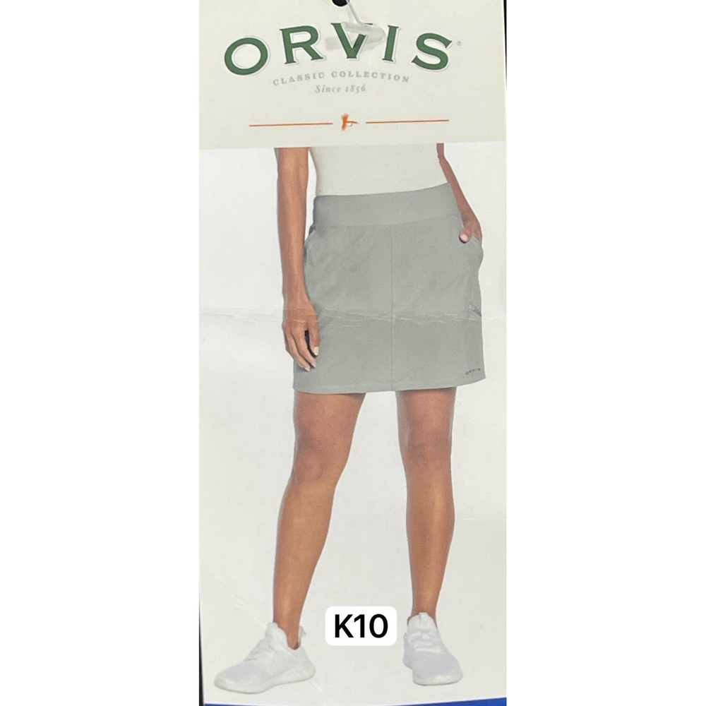 NWT Orvis Women Grey Lightweight Active Travel Golf Hiking Skort Size Large